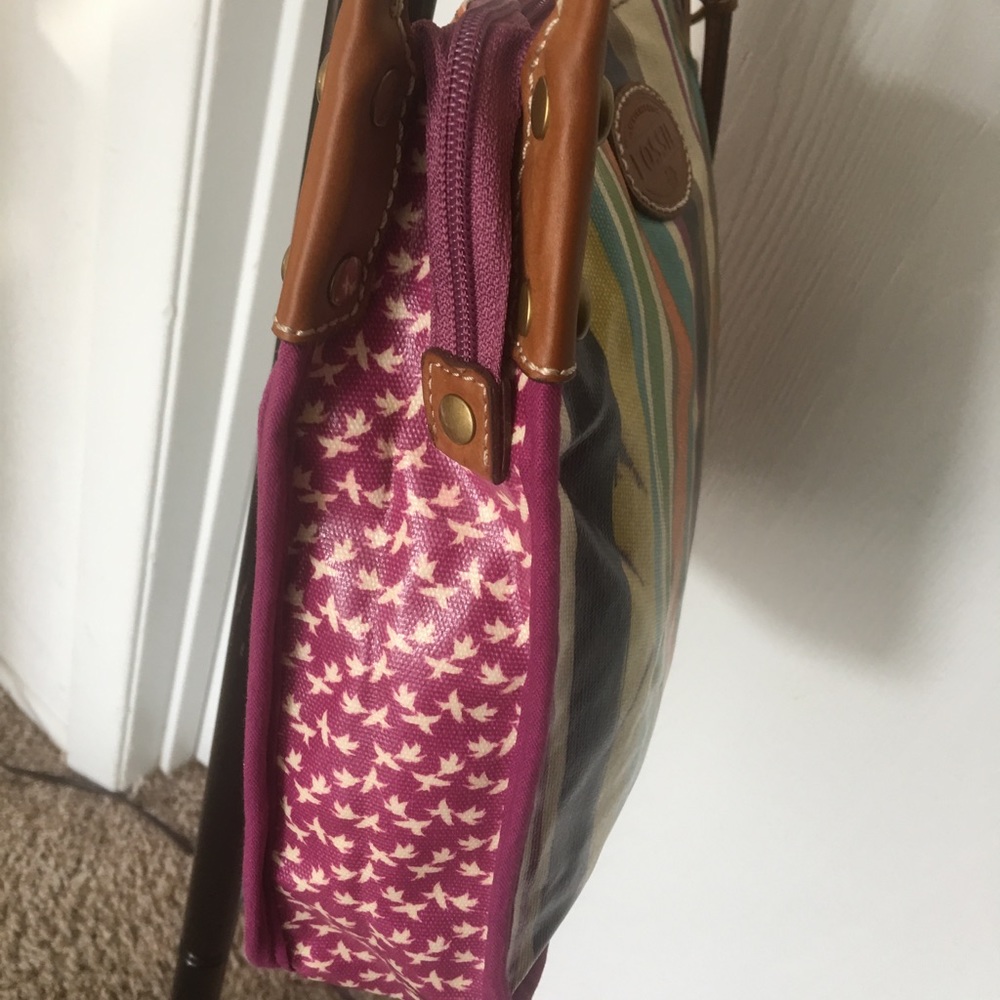 Authentic Fossil Multicolored Crossbody Bags & Key - image 4